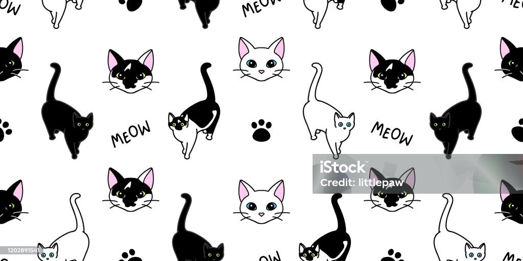 Ilustración de Patrón Sin Costuras Con Lindos Gatos Blancos Y Negros Textura Para Fondos De Pantalla Papelería Tela Envoltura Fondos De Página Web Ilustración Vectorial y más Vectores Libres de Derechos de Ilustración de Patrón Sin Costuras Con Lindos Gatos Blancos Y Negros Textura Para Fondos De Pantalla Papelería Tela Envoltura Fondos De Página Web Ilustración Vectorial y más Vectores Libres de Derechos de