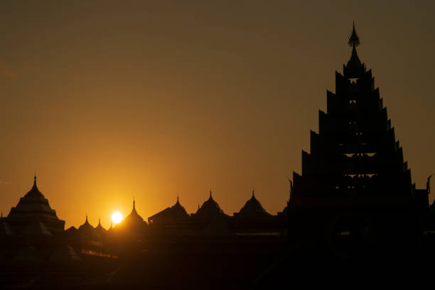 istock Golden hour Sunset at Pagoda 1202891658