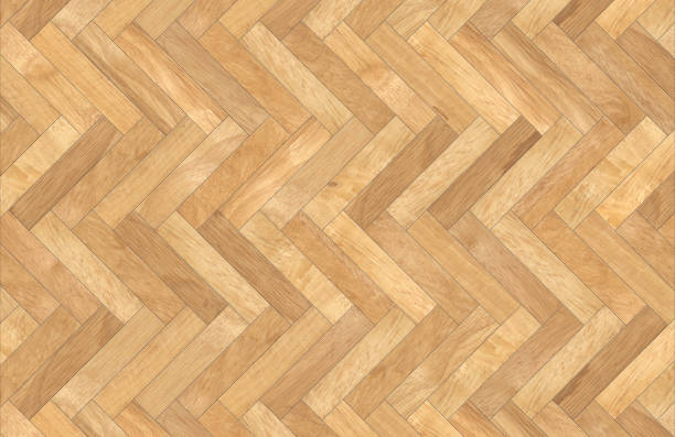 Herringbone wooden parquet - Texture and background top view stock photo