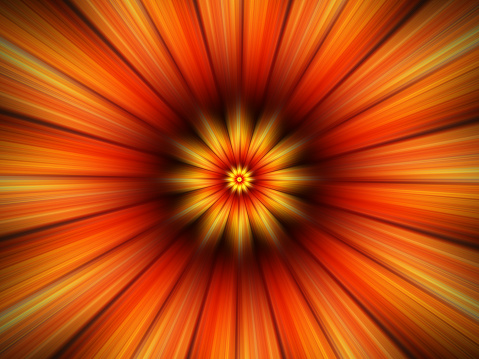 Orange flower fractal closeup, computer generated abstract background, 3D rendering