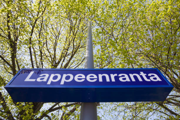 Lappeenranta Lappeenranta sign on railway platform lappeenranta stock pictures, royalty-free photos & images