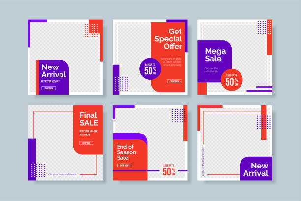 kreative minimalistische social-media-post-vorlage. einfache banner-verkaufsvorlage - computergrafiken fotos stock-grafiken, -clipart, -cartoons und -symbole