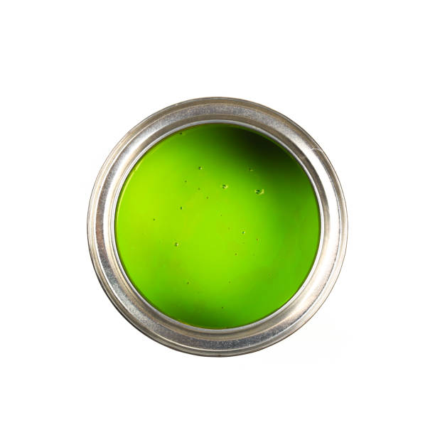 istock Can with green paint isolated on white background top view - Image 1202903006