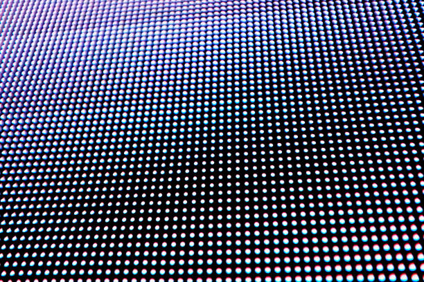 Electronic or industrial background of ECU of illuminated sign showing individual pixels.