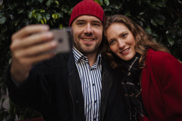 istock Couple in love taking selfie 1202906610