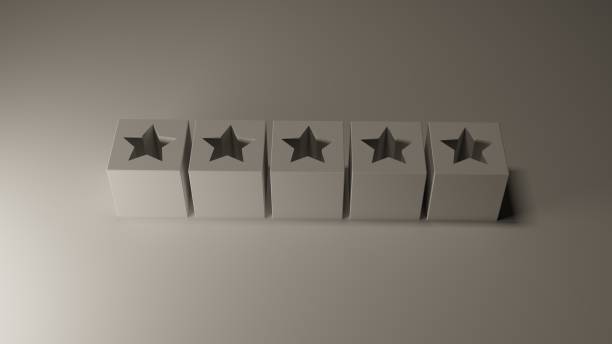 istock five golden stars for costumer satisfaction, 3d illustration 1202909450