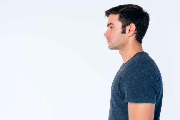 istock Closeup profile view of young handsome Persian man 1202909648