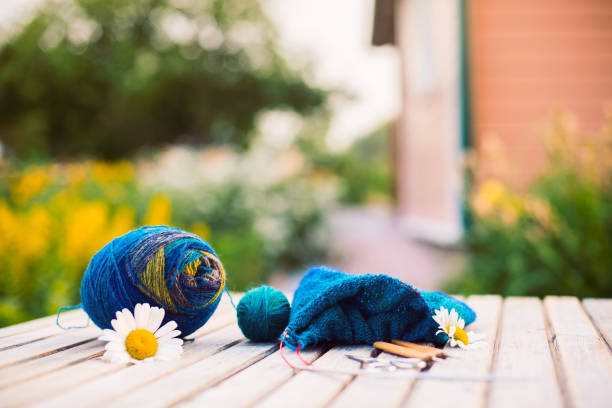 Women's hobby. Crochet and knitting.