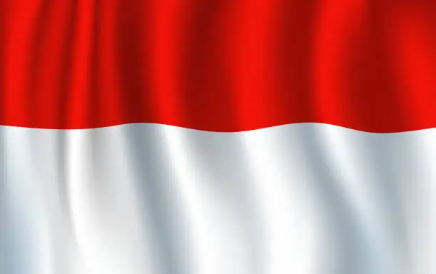 Vector illustration of Indonesian national flag, red and white