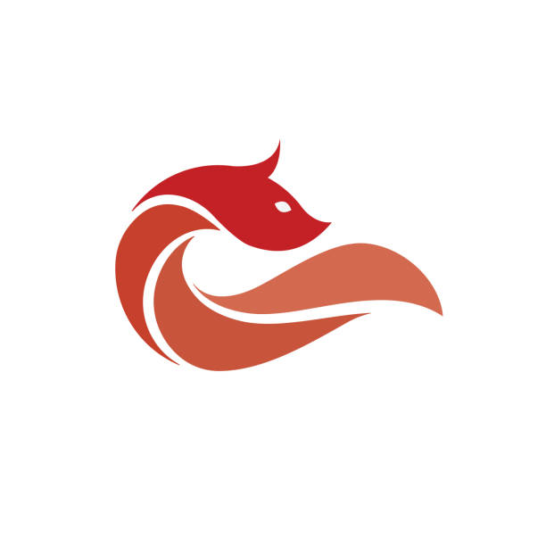 Fox Logo Fire Fox Animal Wild Mammal Vector Predator Tail Orange Fur  Cartoon Silhouette Clever Hunt Hunter Mascot Zoo Character Red Outdoor  Nature Beast Shape Coyote Wolf Sneaky Abstract Stock Illustration -
