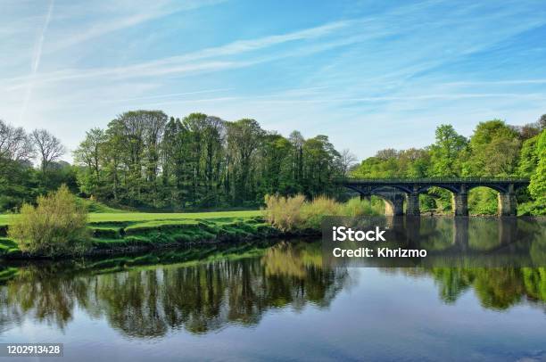 A Wide View Of The River Lune And Bridge Near Lancaster Stock Photo - Download Image Now