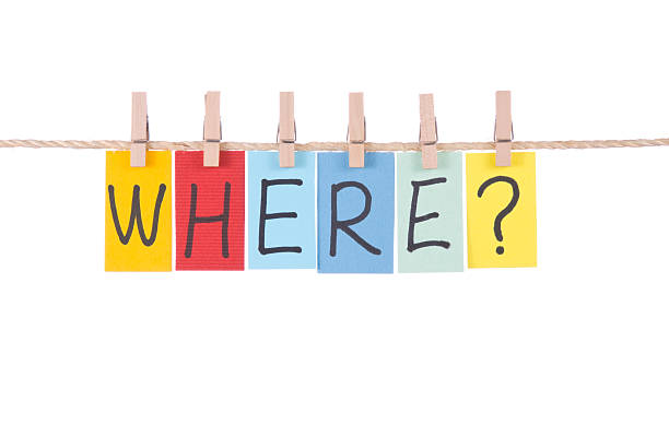 istock Where, Colorful words hang on rope 120291510