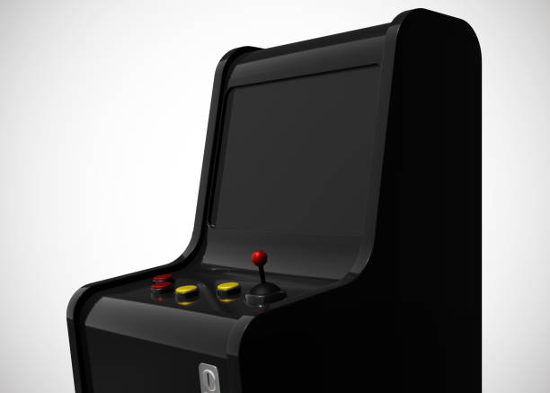 istock Arcade Machine Retro Gaming Style With Joystick and Buttons 3D Render 1202917483