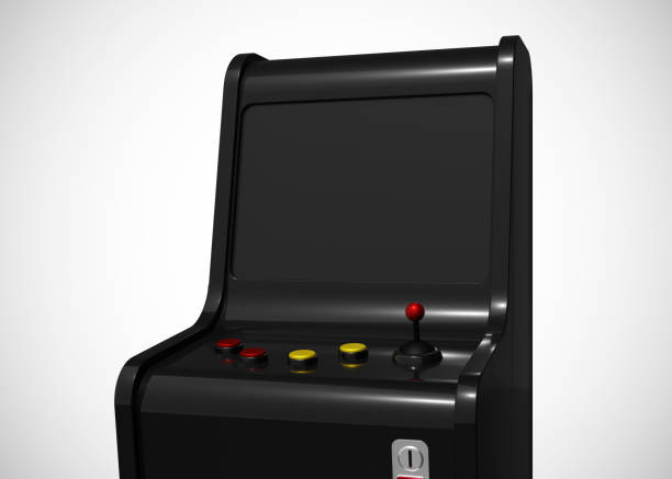 istock Arcade Machine Retro Gaming Style With Joystick and Buttons 3D Render 1202917510
