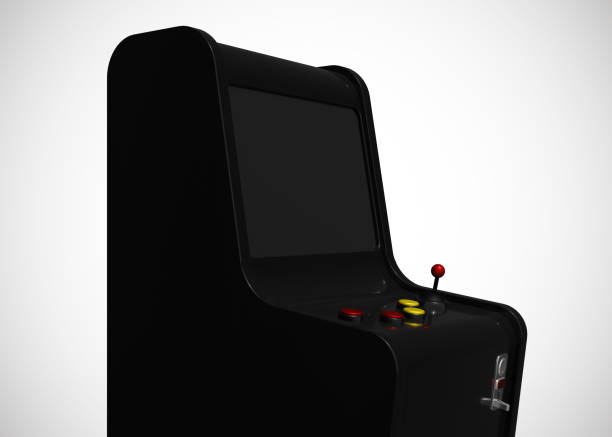 istock Arcade Machine Retro Gaming Style With Joystick and Buttons 3D Render 1202917526