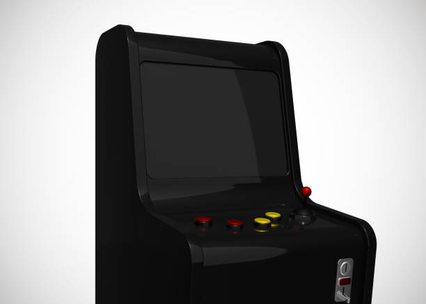 istock Arcade Machine Retro Gaming Style With Joystick and Buttons 3D Render 1202917552