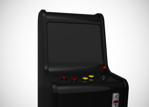 istock Arcade Machine Retro Gaming Style With Joystick and Buttons 3D Render 1202917562