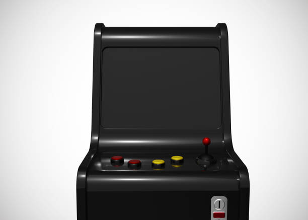 istock Arcade Machine Retro Gaming Style With Joystick and Buttons 3D Render 1202917566