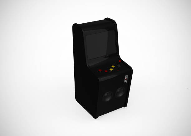 istock Arcade Machine Retro Gaming Style With Joystick and Buttons 3D Render 1202917838
