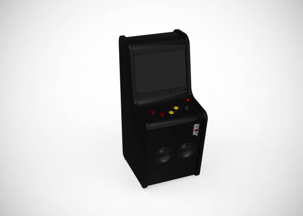 istock Arcade Machine Retro Gaming Style With Joystick and Buttons 3D Render 1202917860