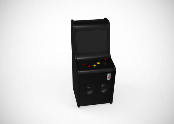 istock Arcade Machine Retro Gaming Style With Joystick and Buttons 3D Render 1202917872