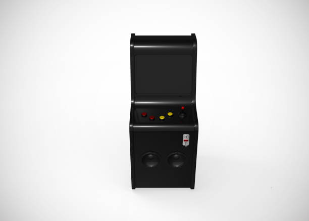 istock Arcade Machine Retro Gaming Style With Joystick and Buttons 3D Render 1202918386