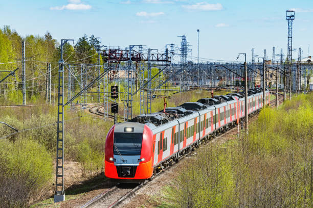 istock Modern high-speed train moves through the station. 1202919169