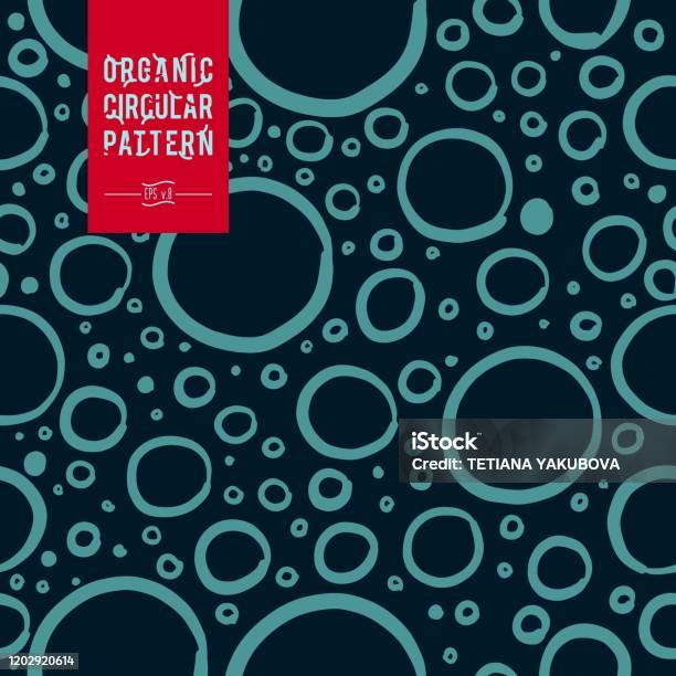 Background Modern Pattern Rice Vector Seamless Abstract Rice Pattern With Round Turquoise Forms On A ...