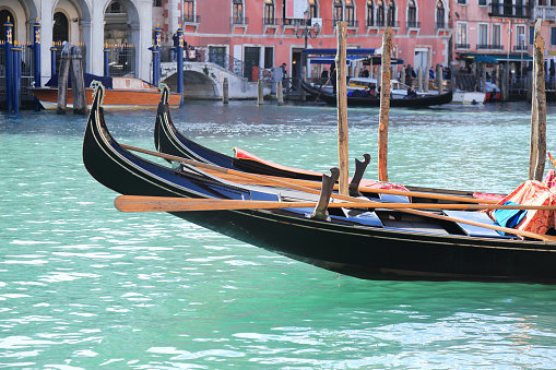 Two beautiful gondolas in Venice, Italy
