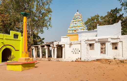 Ancient Sathya Sai Baba Temple in the outskirts of Puttaparthi, Andhra Pradesh, India