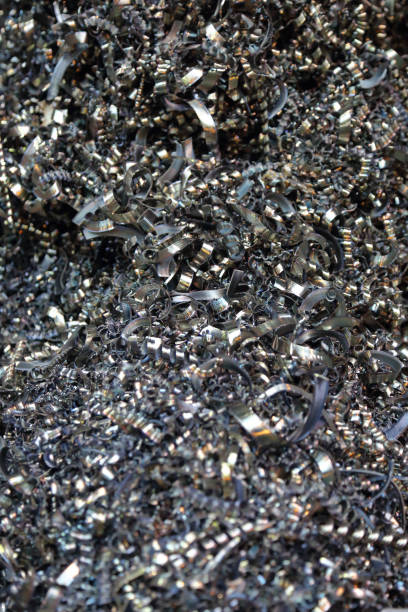 istock Metal chips after industrial turning 1202925525