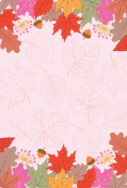 Vector illustration of Autumn frame .