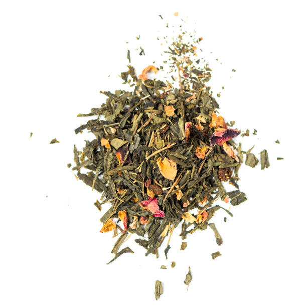 istock pile of natural green tea mix with thyme 1202933145