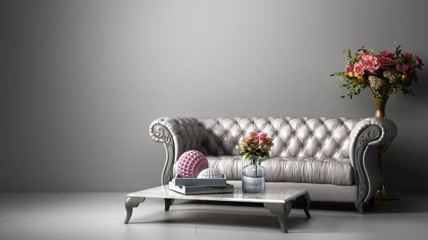istock simple room interior render with white leather sofa in darck white style 3d render image 1202933374