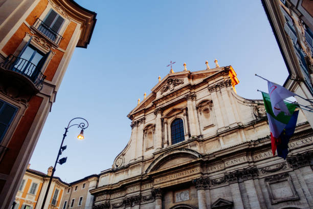 kirche des hl. ignatius von loyola auf dem campus martius (chiesa di sant'ignazio di loyola), piazza sant'ignazio - st ignatius church stock-fotos und bilder