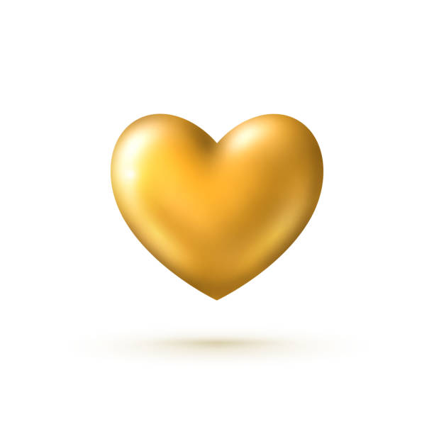 Golden heart isolated on white Golden heart isolated on white background. Vector illustration. Design element for Happy Valentines day. gem jewelry gold glamour stock illustrations