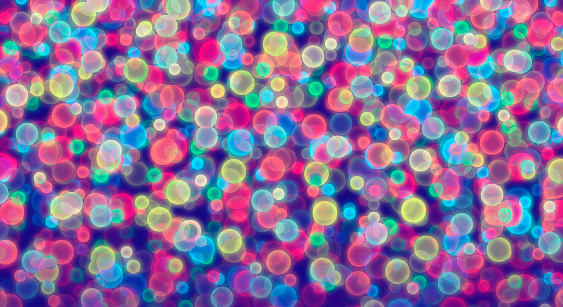Abstract illustration of blurred colored balls.