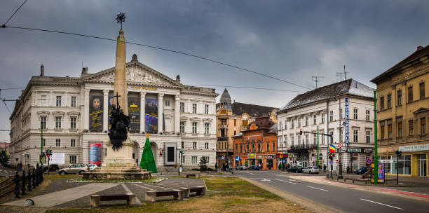 Arad, Romania - december 31 2019: Building of theater Ioan Slavici in Arad, city in Romania