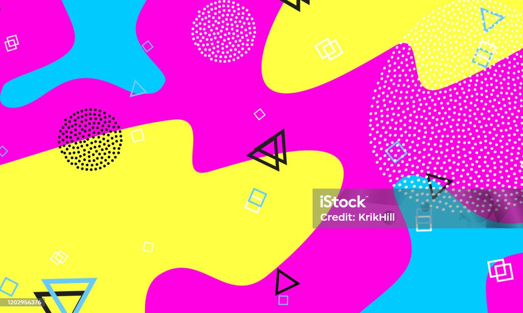 Fun Pattern Backgrounds Yellow Fun Background Pattern Pink Blue Yellow Vector Stock Illustration ...