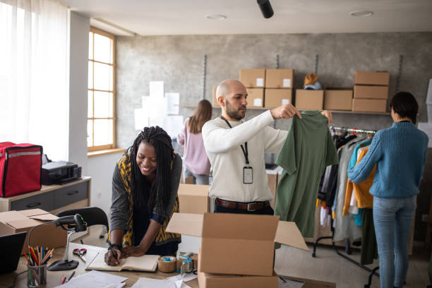 istock Online sellers preparing the delivery box for the customer 1202956677