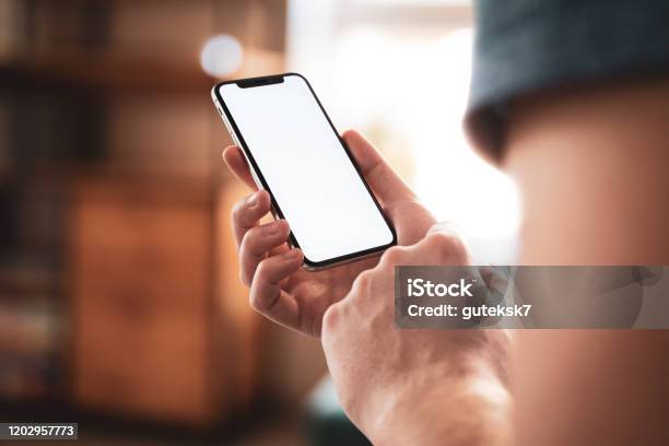 Iphone 11 Pro With Blank Screen Template Modern Frameless Design Stock Photo - Download Image Now