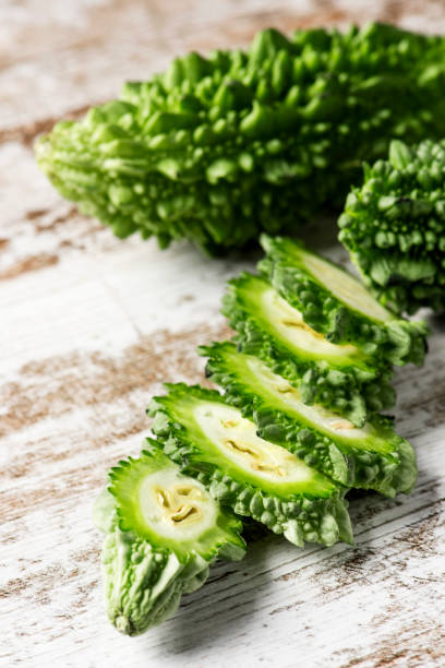 istock slices of raw karela on a table 1202958022