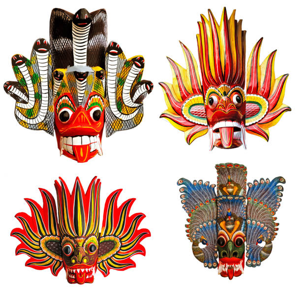 Sri Lanka carved wooden Mask.