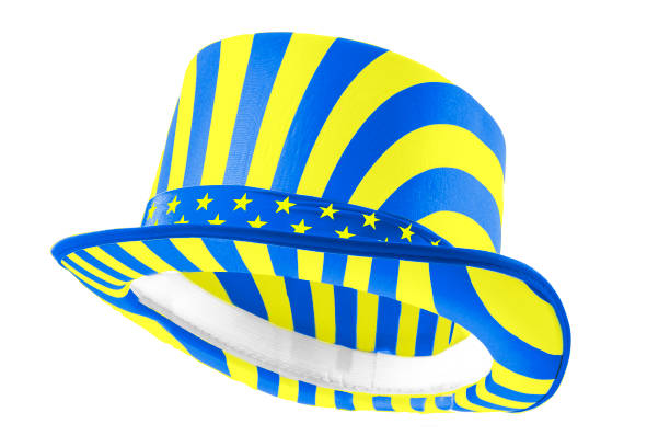 istock European integration and celebrating Europa day on May 9 conceptual idea with floating patriotic hat in blue and yellow isolated on white with clipping path cut out using ghost mannequin technique 1202959988