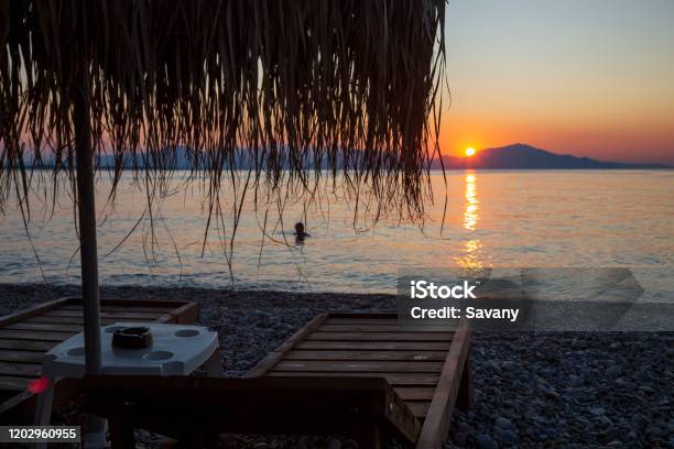 Sunset Stock Photo - Download Image Now - Euboea, Island, Romance