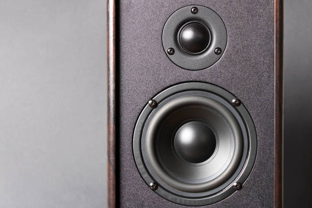 istock Audio speakers. Musical equipment. Close up. Selective focus. 1202962437
