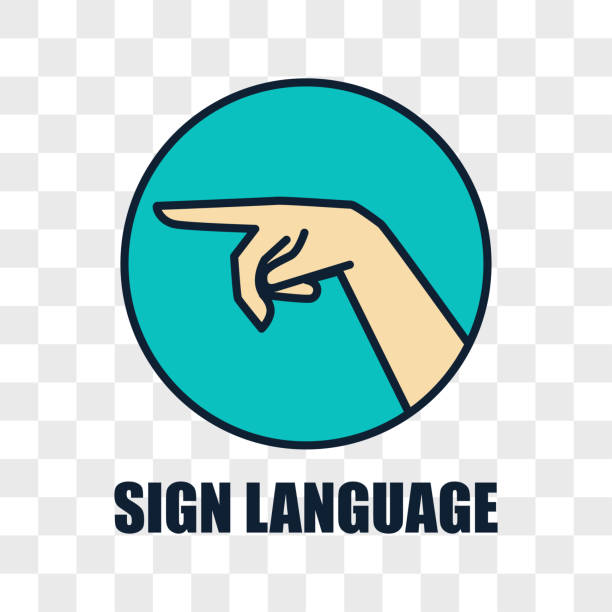 hand with sign language gesture on transparent background hand with sign language gesture on transparent background. vector illustration sign language class stock illustrations