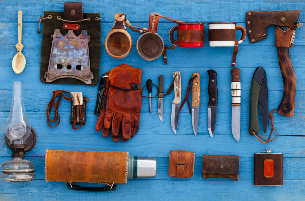 istock survival equipment knives and others 1202966963
