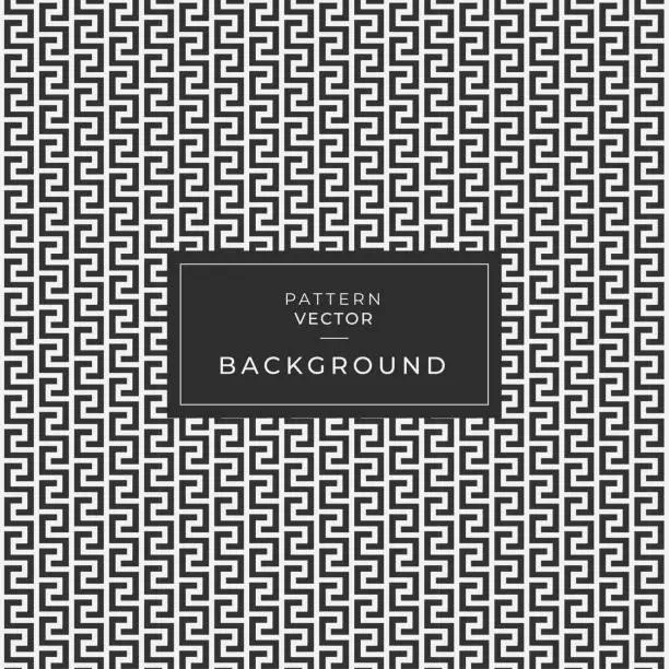 Vector illustration of Vector seamless pattern. Modern stylish texture. Repeating Greek pattern. Monochrome swatch with meander.