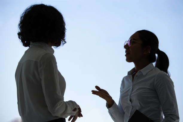 istock Professional businesswomen discussing work 1202968479